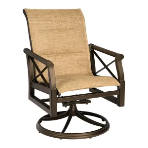 Andover Padded Sling Swivel Rocking Dincing Armchair By Woodard