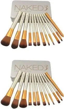 Bingeable 12 Pcs Naked Professional Makeup Brushes Set (PACK OF 12) (Gold)