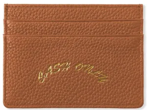 Cash Only Leather Cardholder / Tan