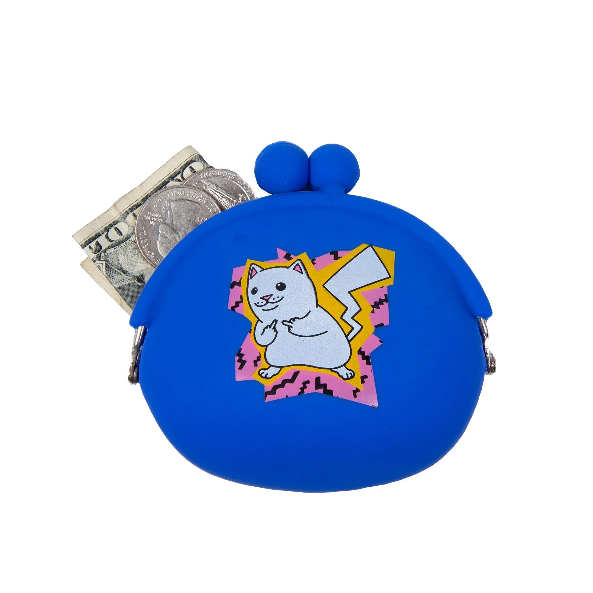 Catch Em All Rubber Coin Pouch (Blue)