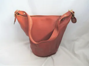 COACH 17998 Soft Leather Hobo Bucket Duffle Shoulder Bag Tote Shopper Purse BROWN