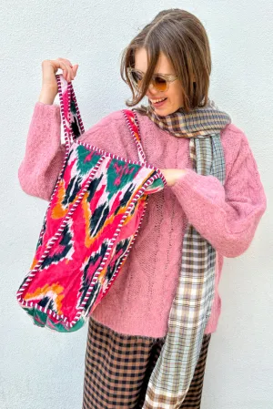 CYC Pink Ikat Tote Bag