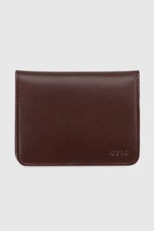 Leather Bifold Card Holder Chocolate