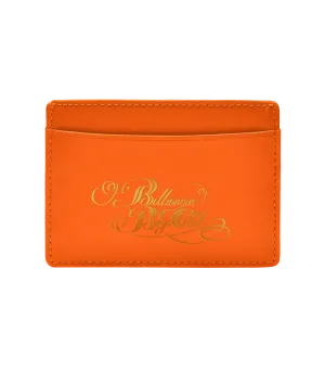 LEATHER CARDHOLDER - GREEN/ORANGE