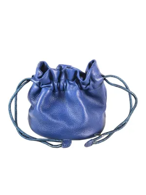 Leather drawstring pouch