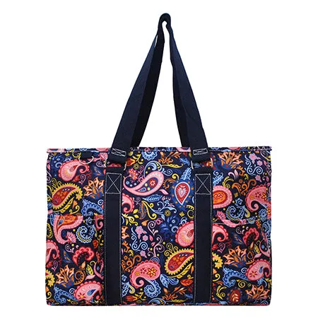 Paisley Whirl NGIL Zippered Caddy Large Organizer Tote Bag